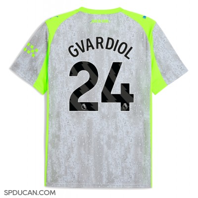 Muški Nogometni Dres Manchester City Josko Gvardiol #24 Rezervni 2025-26 Kratak Rukav Muški Nogometni Dres Manchester City Josko Gvardiol #24 Rezervni 2025-26 Kratak Rukav